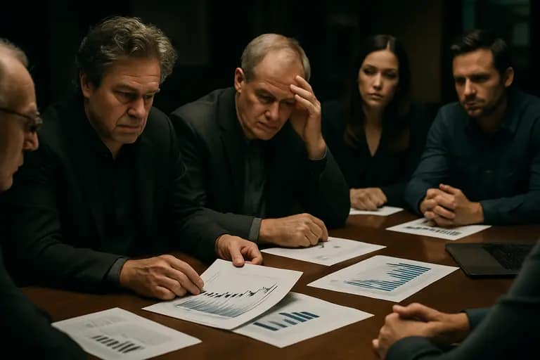 Producer reviewing streaming window notes beside a laptop